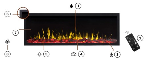 KOMINEK ELEKTRYCZNY LED BEZ FUNKCJI GRZANIA AFLAMO PRIDE S183 ŚCIENNY 183CM