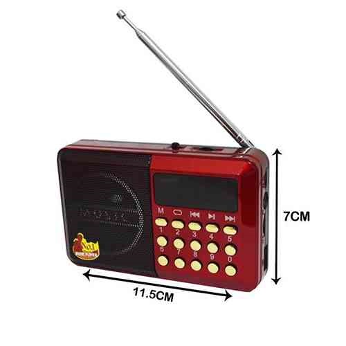 Мини-цифровое FM/MP3-радио с USB-аккумулятором, красное