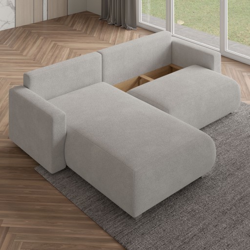 Роскошный угловой диван TURIN Comfort SLEEPING FUNCTION букла WAVE SPRING