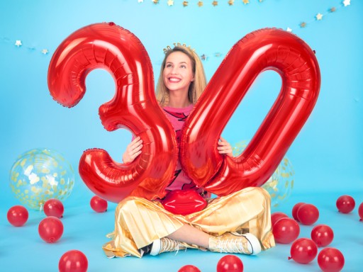 Balon foliowy Cyfra 9 czerwona