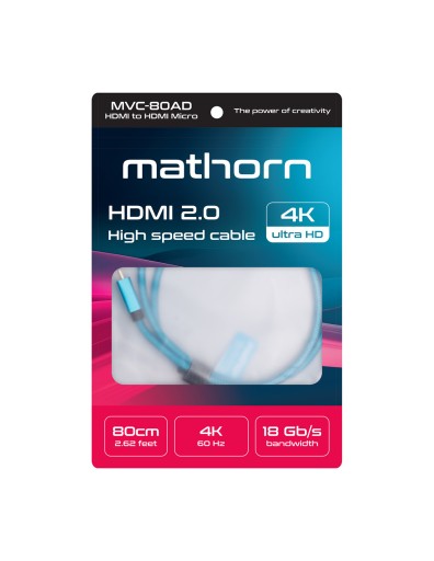 Mathorn MVC-80AD HDMI - кабель HDMI 2.0 4K 60Гц 18Гбит/с 80см