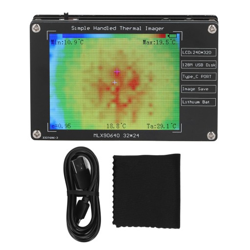 Cyfrowa kamera termowizyjna LCD o przekątnej 2,8 cala z baterią.