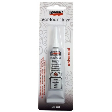 Konturówka do szkła Pentart 20 ml. BIAŁA PERŁA