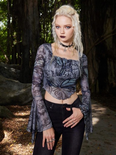 SHEIN ПРОЗРАЧНАЯ СИНЯЯ БЛУЗКА Shein
