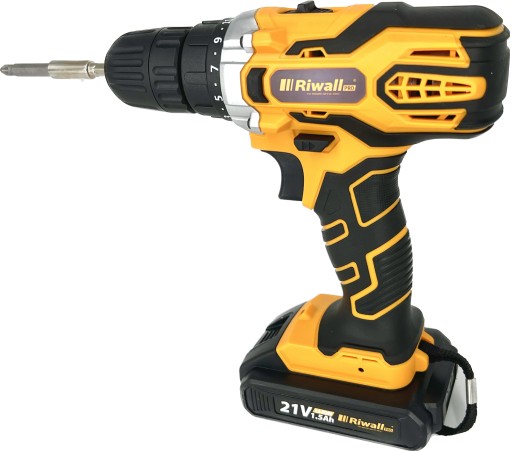 Дрель, ОТВЕРТКА, БИТЫ, НАСАДКИ 2xAKU 21V МОЩНЫЙ RIWALL PROFESSIONAL POWER