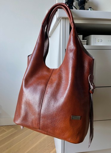 BRĄZOWA TOREBKA SKÓRA NATURALNA SHOPPER A4 torba ze skóry naturalnej