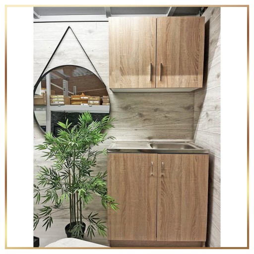 Кухонный шкаф, сифон для раковины с одной чашей, 60 x 60 x 85 см, Дуб Сонома