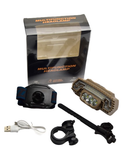 LATARKA ROWEROWA CZOŁOWA SENSOR RUCHU10W MAGNES