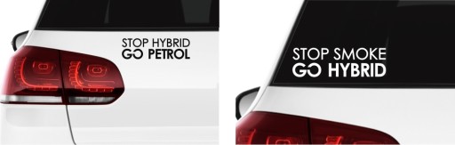 Наклейка на окно автомобиля STOP HYBRID DIESEL PETROL * Узоры * Цвета