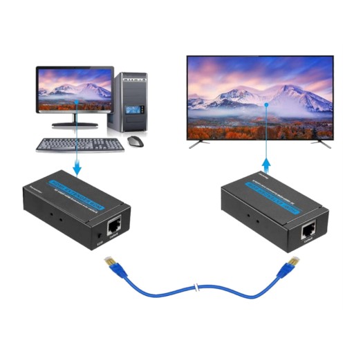 Удлинитель HDMI, 60 м, удлинительный кабель RX TX LAN, сетевой кабель RJ-45 CAT5E/6