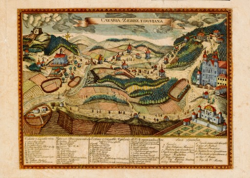Старая карта Кальвария Зебжидовская 1806 г., 70x50см