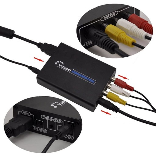 Конвертер HDMI PAL/NTSC в S-VIDEO RCA AV 3x CHINCH SVHS адаптер