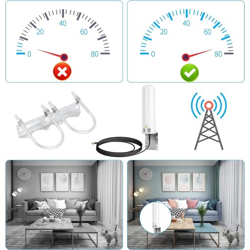 ANTENA WZMACNIAJĄCA SYGNAŁ INTERFEJSU SMA 4G/LTE/WIFI (PRZEWÓD CZARNY)