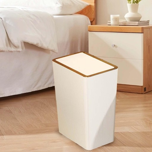 Контейнер для мусора с крышкой Slim Narrow 15л Белый