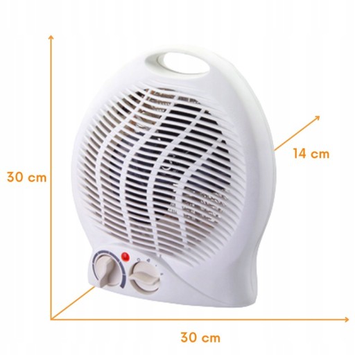 TERMOWENTYLATOR FARELKA GRZEJNIK ELEKTRYCZNY 2000W TERMOSTAT