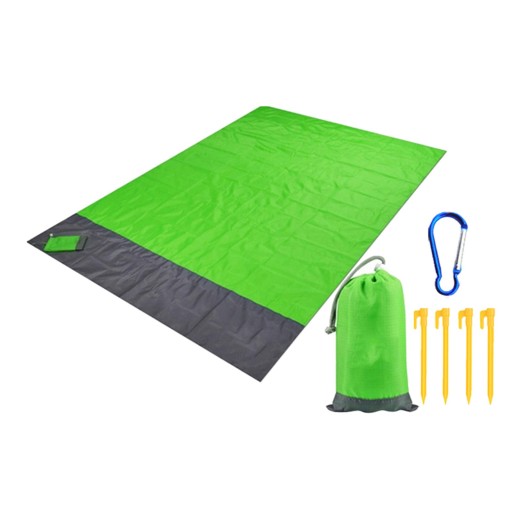 Koc Piknikowy Koc Plażowy Trwała składana Mata Plażowa Zielony 200cmx210cm