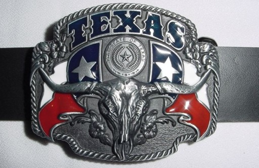 Texas flaga longhorn western USA klamra do paska zapinka