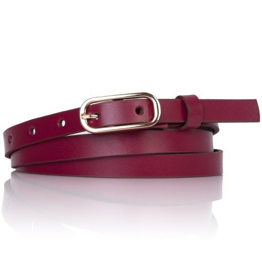 Узкий кожаный ремень BISHOP GOLD BUCKLE для платья