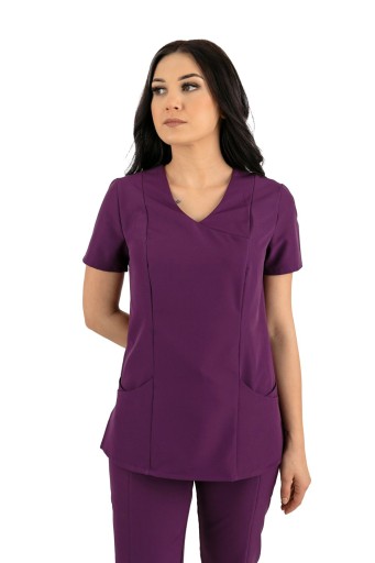 BLUZA MEDYCZNA damska elastyczna MODNY SCRUBS lekki fartuch M-330XC r. 42