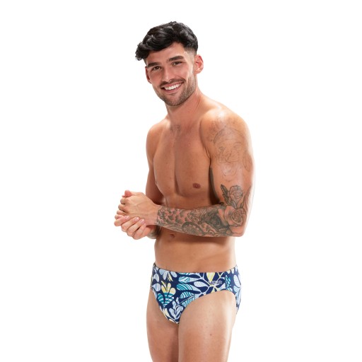 Плавки Speedo ESCAPE 5CM BRIEF AMMONITE СИНИЙ/АКВАРИУМ/БЕЛЫЙ 40 плавок