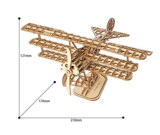 ROBOTIME PUZZLE 3D БЛОЧНАЯ МОДЕЛЬ САМОЛЕТА
