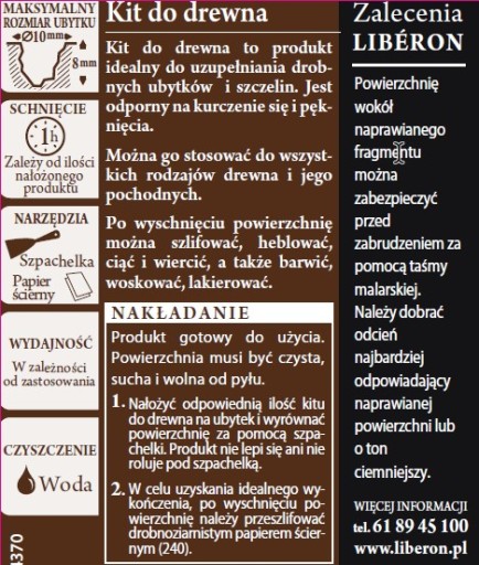 Liberon Kit do drewna Naturalny 50g