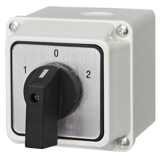 КУЛАЧКОВЫЙ ПЕРЕКЛЮЧАТЕЛЬ 20A 3F 1-0-2 В КОРПУСЕ IP65