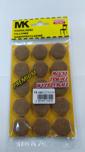 Podkładki filcowe MK premium brąz okrągłe 25mm
