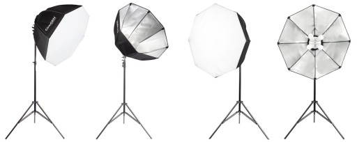 Набор восьмиугольных софтбоксовых ламп 80см 8x 125Вт LED + штатив