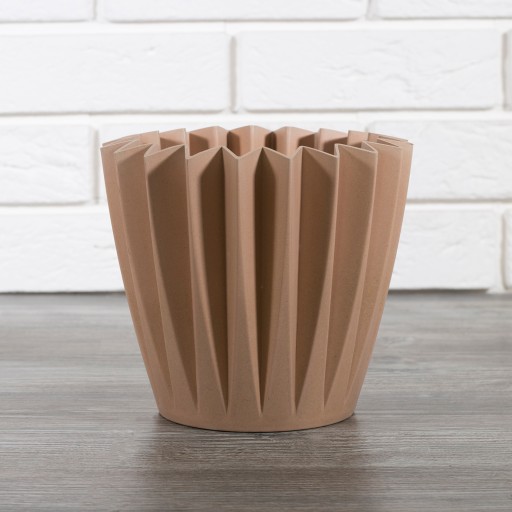 WAZON BAMBUSOWY brązowy śr. 17cm