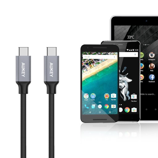 AUKEY CB-CD6 нейлоновый кабель USB C - USB C 2 м