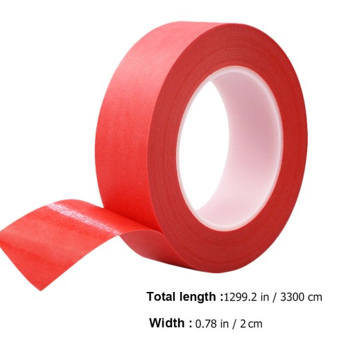 TAŚMA SAMOCHODOWA MASKUJĄCA PLASTIKOWA CZERWONA KLEJ PAPIEROWA DUCT