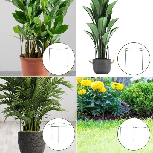 8 szt Podpórki do roślin kwiatów metalowe podpora do roślin 45 cm