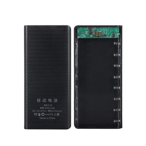 Корпус PowerBank 8 ячеек 18650 2xUSB USB C Micro