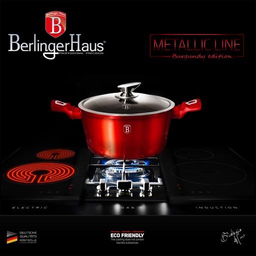 Komplet garnków 10-ele BERLINGER HAUS Metallic Line Burgundy BH-6141