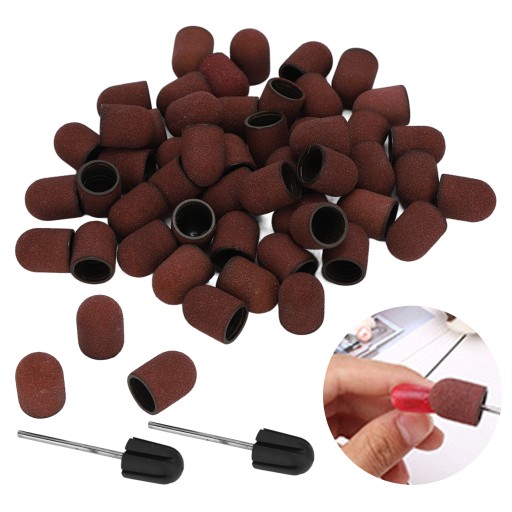 50x KAPTURKI ŚCIERNE DO PEDICURE NAKŁADKI #120 2x NOŚNIK