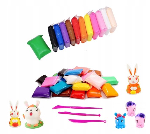 Plastelina Piankolina Glina Polimerowa Sensoryczna Super Clay 24 Szt Kolory