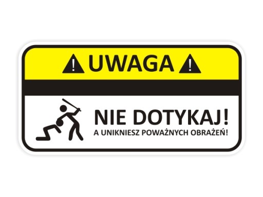 Наклейка на автомобиль, мотоцикл, ВНИМАНИЕ, НЕ ТРОГАТЬ, 14 см