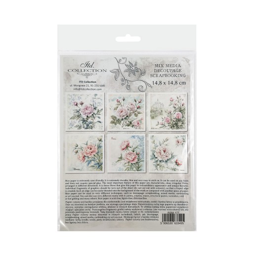 Zestaw papierów ryżowych RSM177 kwiaty, róże, peonie