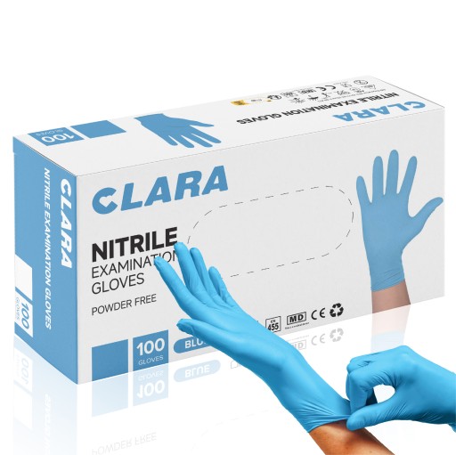 Нитриловые перчатки Одноразовые перчатки CLARA синие 100 шт. XL