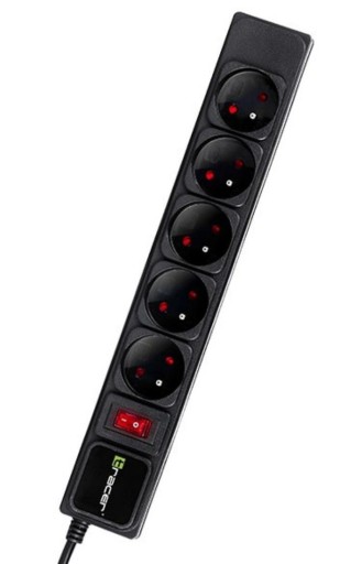 Listwa zasilająca Przeciwprzepięciowa Przedłużacz TRACER 5 Gniazd - 5m