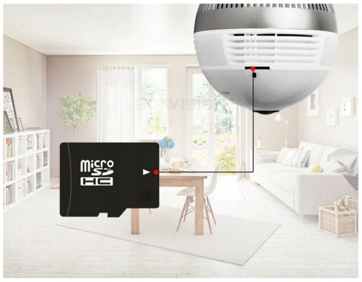 IP-камера Wi-Fi 360 для мониторинга со светодиодным звуком