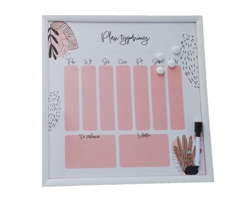 Магнитная доска Smukee Weekly Plan 40x40