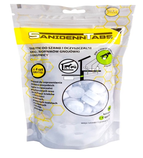 Sanidenn Tabs 96 szt tabletek + 4 tabletki Gratis Bakterie do oczyszczalni