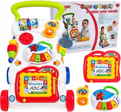 WALKER PUSHER ОБРАЗОВАТЕЛЬНАЯ ИНТЕРАКТИВНАЯ ПАНЕЛЬ RIDE DRIVE ZNIKOPIS PIANINKO 3IN1