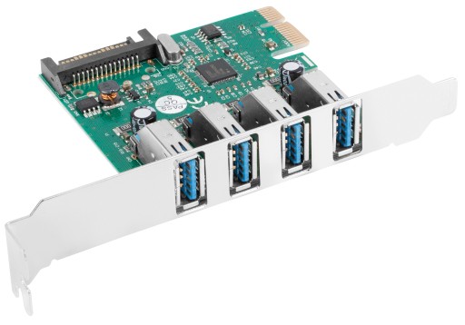LANBERG USB 3.1 4-портовая карта PCI Express + дорожка