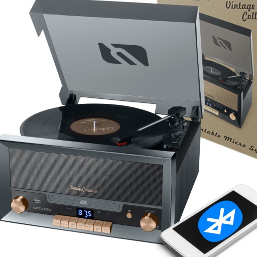 РАДИО CD СТЕРЕО 20ВТ ГРАФИТНЫЙ ПРОИГРЫВАТЕЛЬ + ДОПОЛНИТЕЛЬНЫЙ СТИЛЬ MUSE MT-110GS