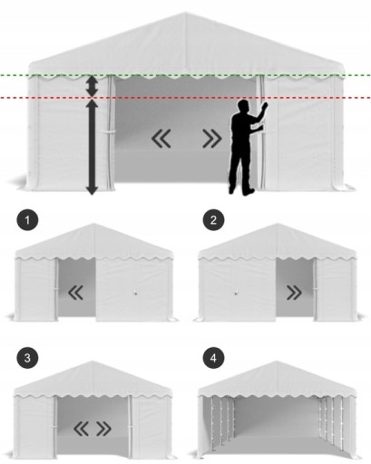 Промышленная складская палатка Garden Party - SUMMER WHITE ABIKO 3x9m