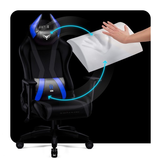 Игровое кресло Diablo X-Horn 2.0 Normal Size из экокожи, черно-синее