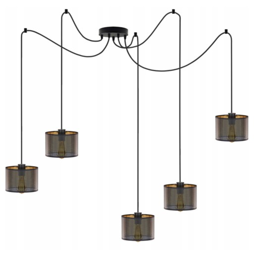 Lampa wisząca zwis żyrandol sufitowa pająk ABAŻUR AŻUR GOLD do salonu